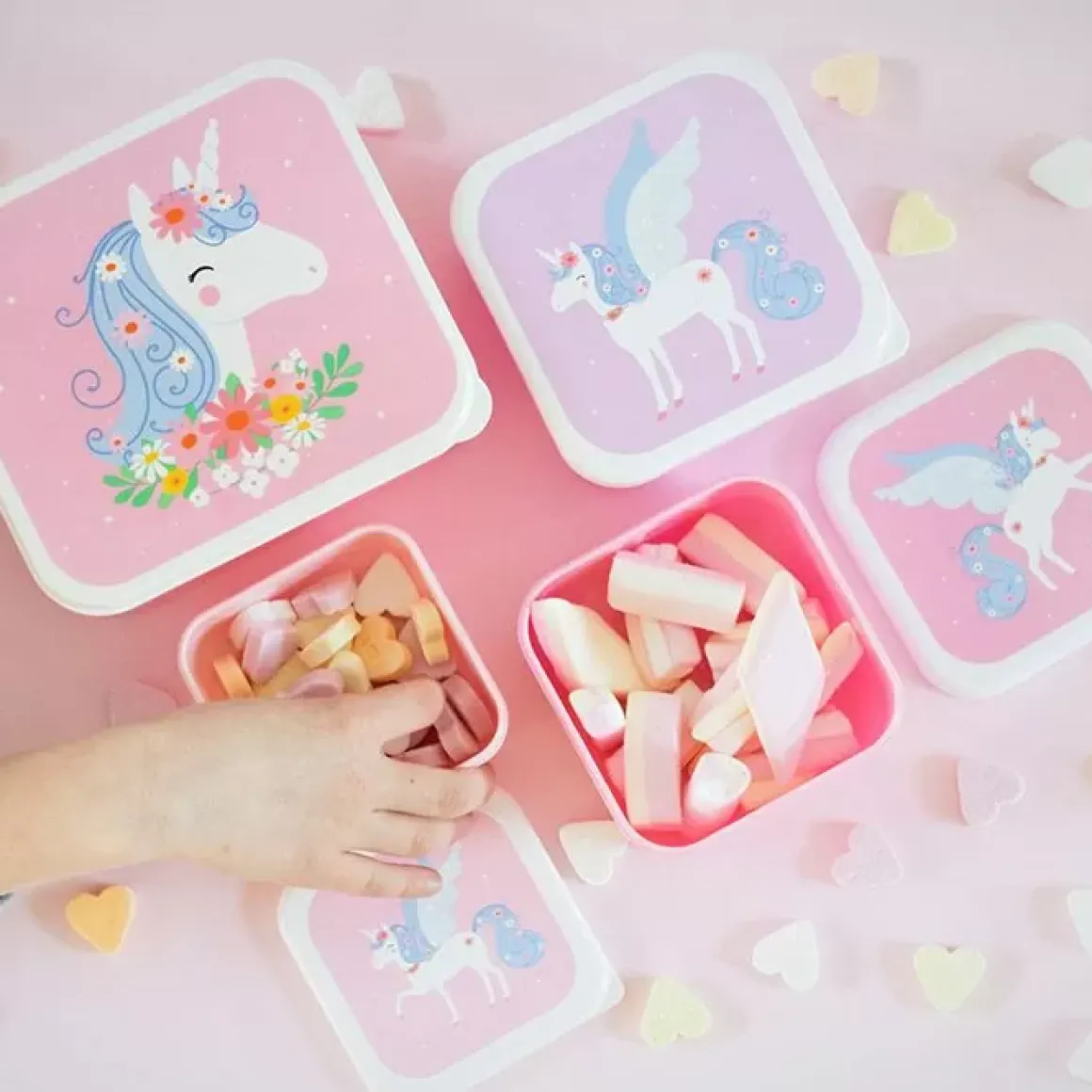 Lunch- & Snackboxen Unicorn (4St) A Little Lovely Company