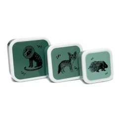 Lunchbox Set Black Animals Salie (3St) Petit Monkey