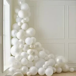 Luxe Ballonnenboog White & Cream Met Parels | Ginger Ray