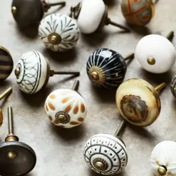 Madam Stoltz Deurknopje Horn Black/Caramel