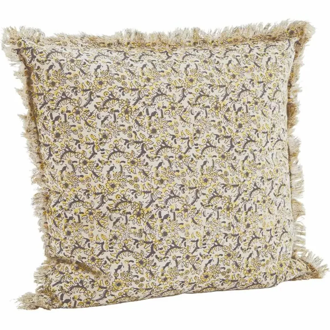 Madam Stoltz Kussenhoes Fringes Sand