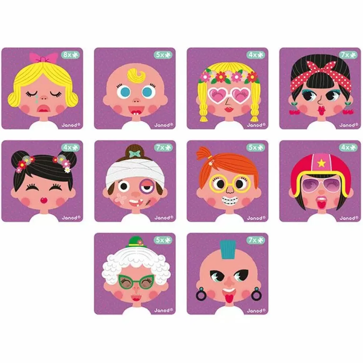 Magnetibook Gekke Gezichten Meisjes Janod