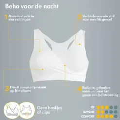 Medela Zwangerschaps- & Voedingsbeha Nacht Wit