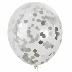 Mega Confetti Ballon Zilver 60Cm House Of Gia