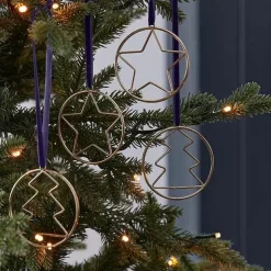 Metalen Kersthangers Goud Navy Luxe (4St) Ginger Ray