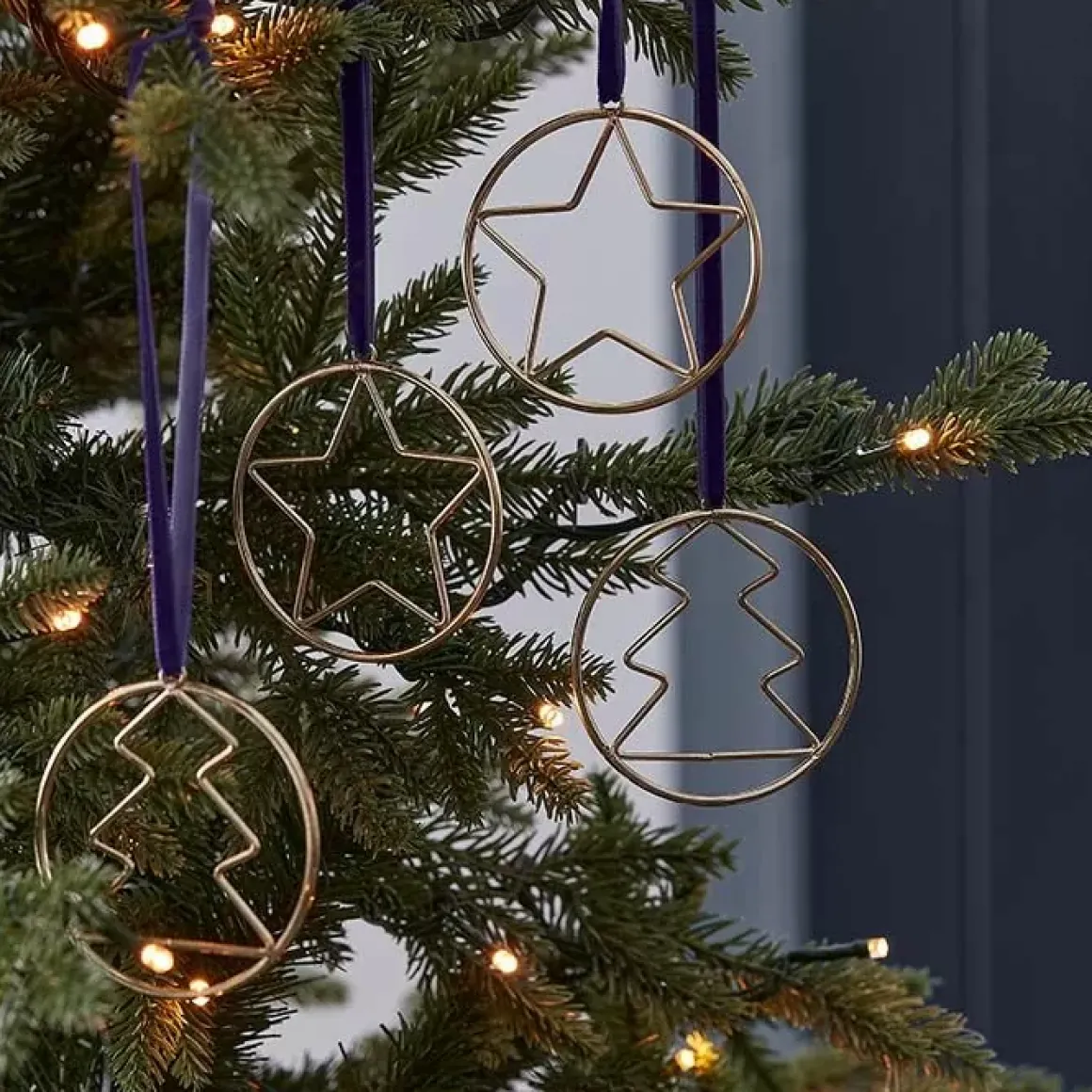 Metalen Kersthangers Goud Navy Luxe (4St) Ginger Ray