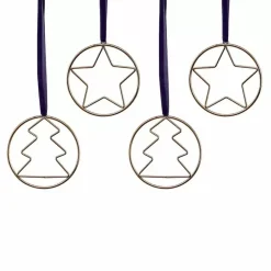 Metalen Kersthangers Goud Navy Luxe (4St) Ginger Ray