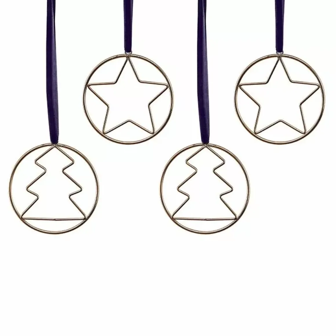 Metalen Kersthangers Goud Navy Luxe (4St) Ginger Ray