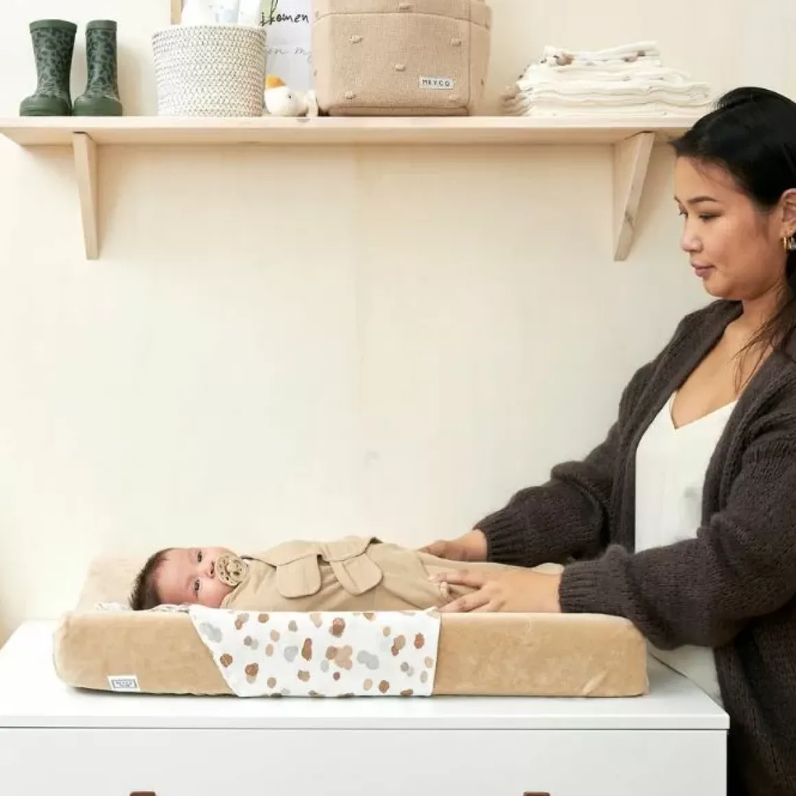 Meyco Aankleedkussenhoes Velvet Sand