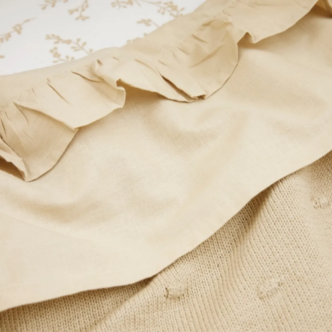 Meyco Ledikantlaken Met Ruffle In Zandkleur - 100X150Cm - Luxe En Stijlvol