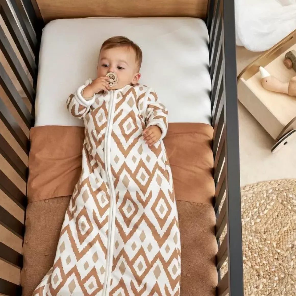 Meyco Ledikantlakens Ikat Sand/Toffee (2St)