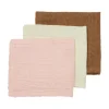 Meyco Monddoekjes Uni Offwhite/Soft Pink/Toffee 30X30Cm