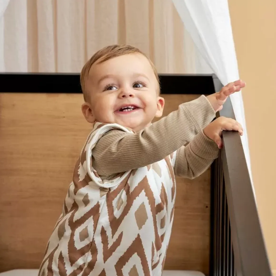 Meyco Slaapzak Afritsbare Mouwen Ikat Sand