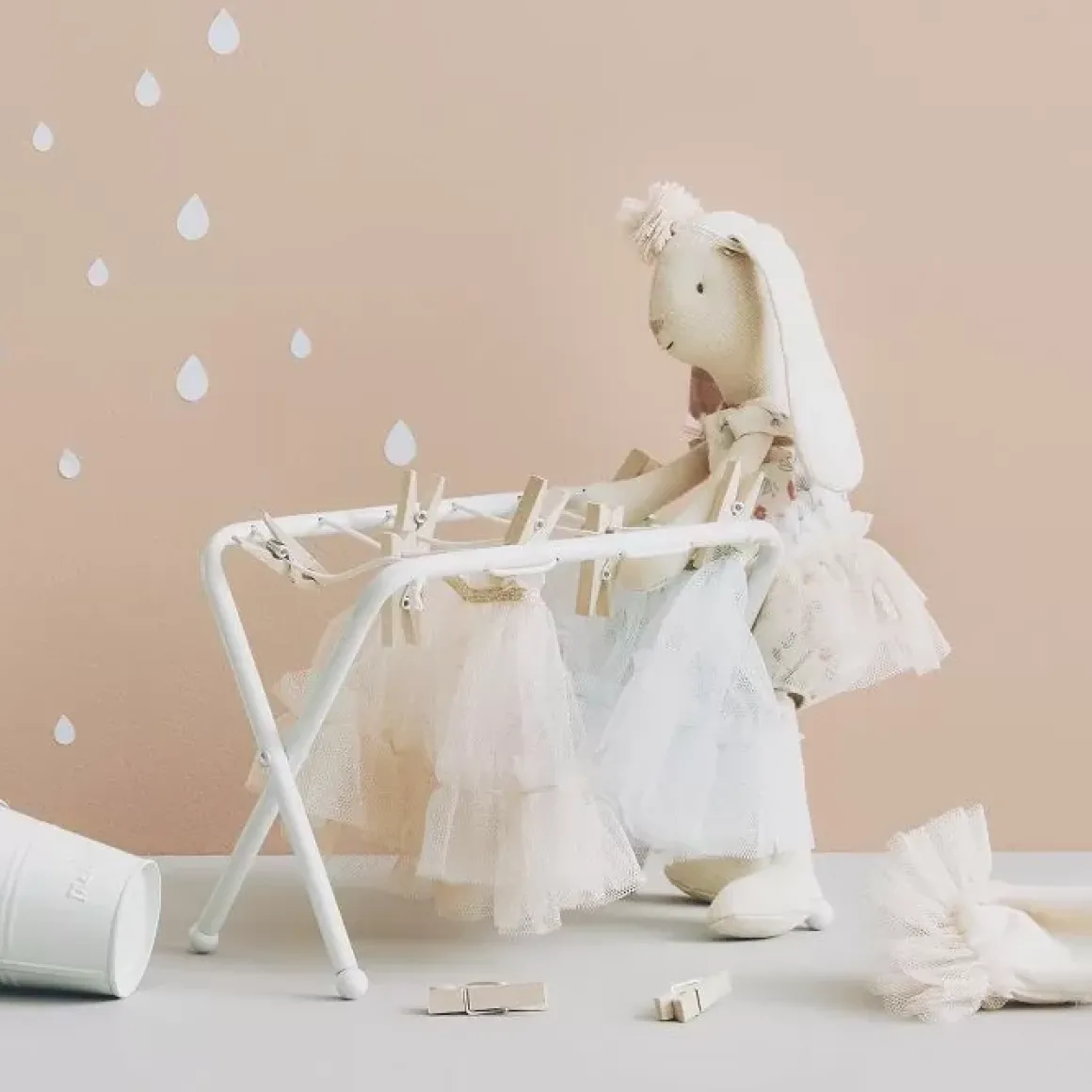 Miniatuur Droogrekje Met Knijpers Maileg