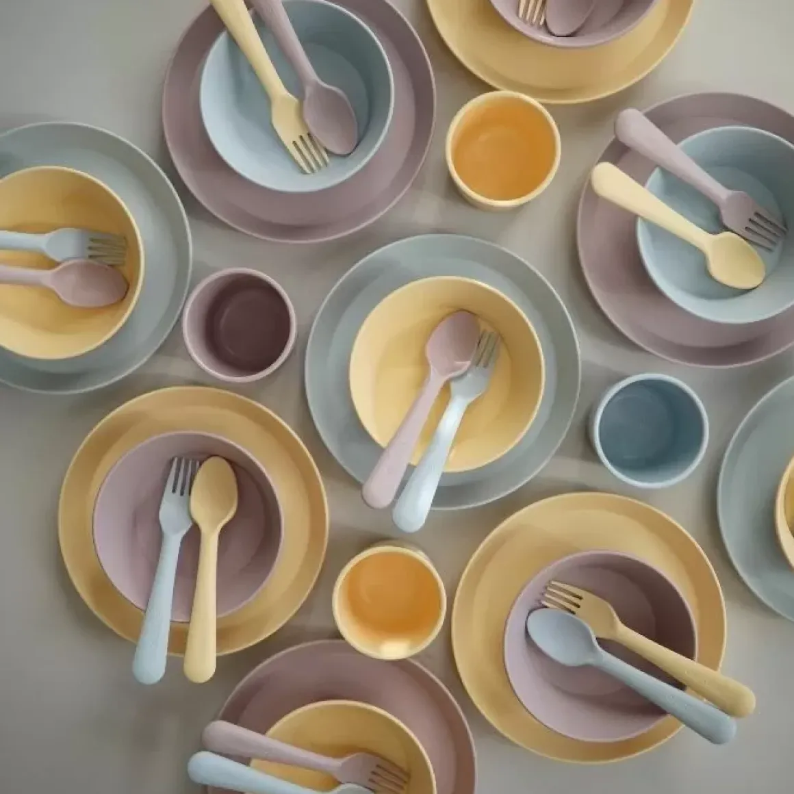 Mushie Bestek Vork En Lepel Powder Blue