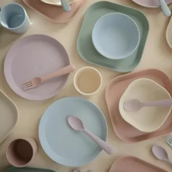 Mushie Bestek Vork En Lepel Soft Lilac