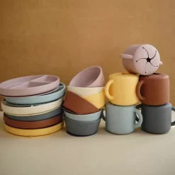 Mushie Siliconen Bord Powder Blue