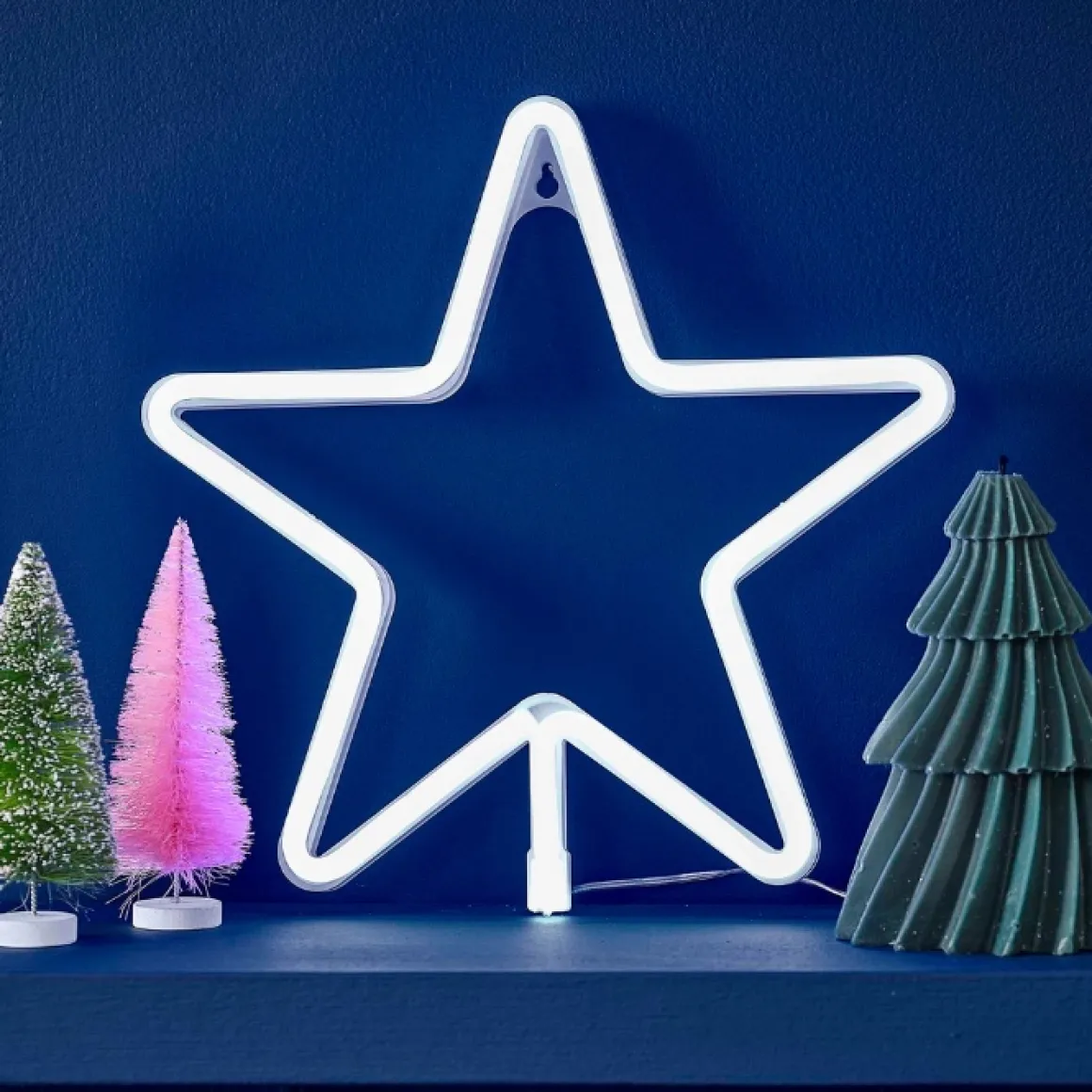 Neonlamp Ster Wit Merry And Bright Ginger Ray