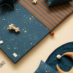 Nobodinoz Eco Speelmatras Majestic Blue Brown Stripes