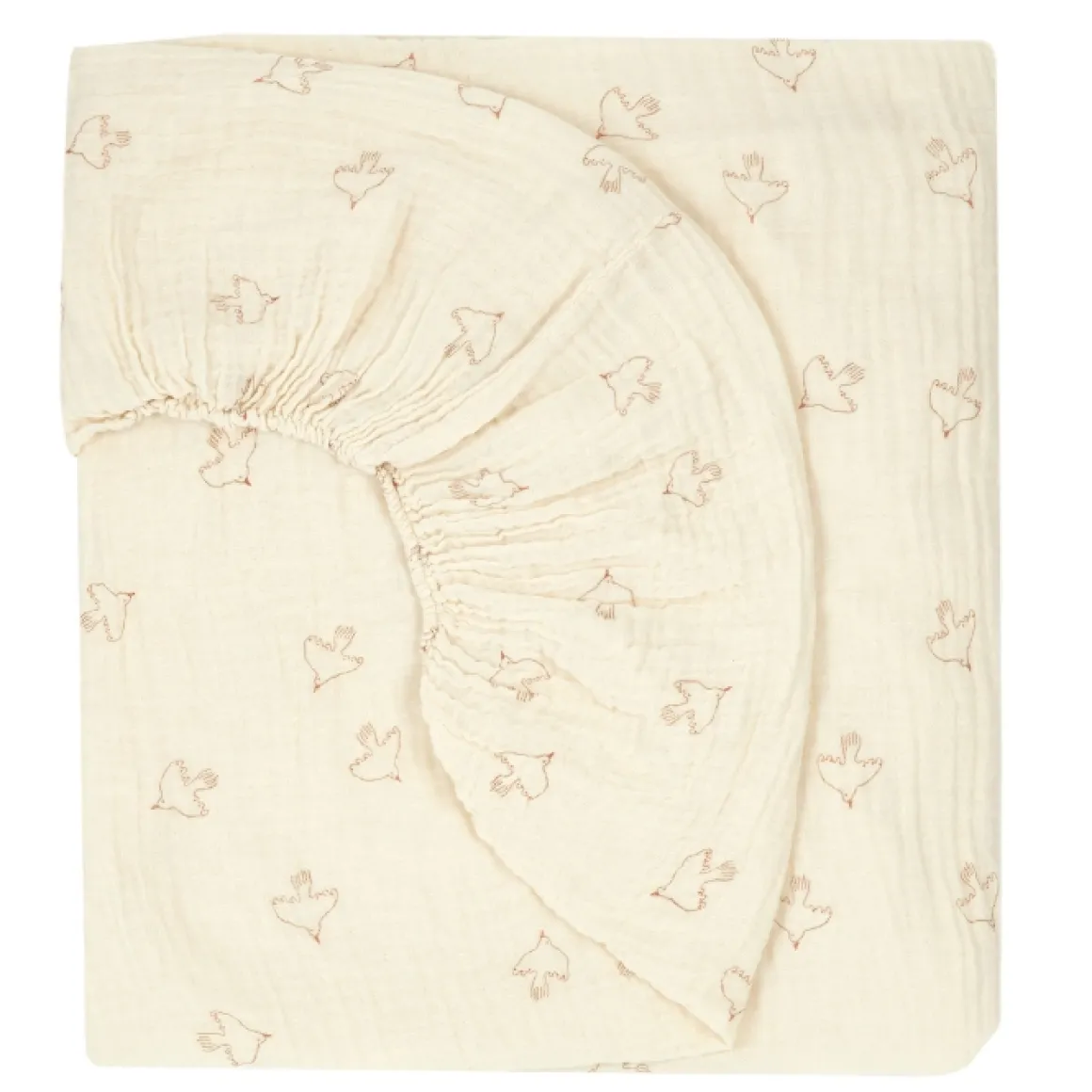 Nobodinoz Hoeslaken Ledikant Wabi Sabi Brown Hoshi Birds 70X140Cm