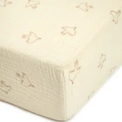 Nobodinoz Hoeslaken Ledikant Wabi Sabi Brown Hoshi Birds 70X140Cm