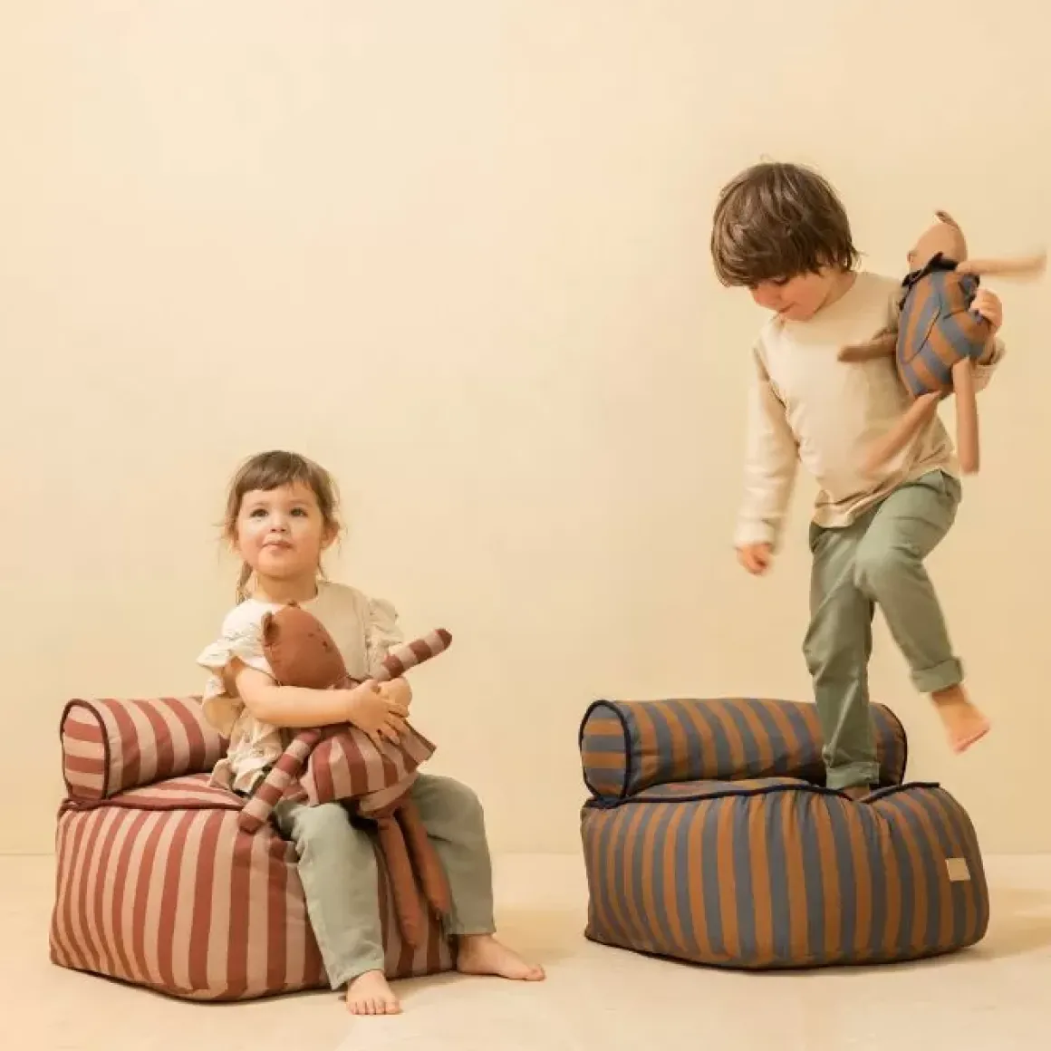 Nobodinoz Knufffel Beer Majestic Marsala Taupe Stripes