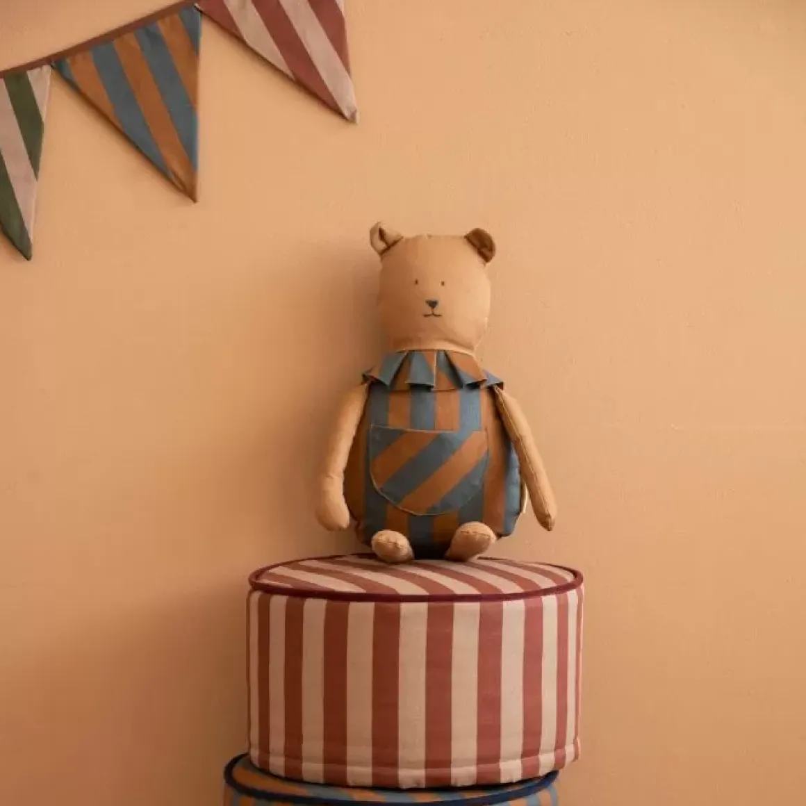 Nobodinoz Knufffel Beer Majestic Blue Brown Stripes