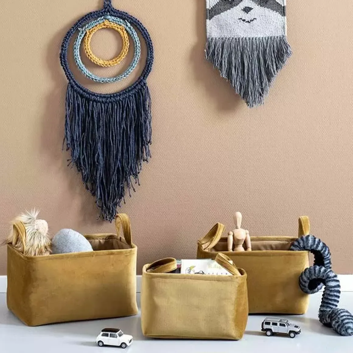 Opbergmandjes Billie Goud (3St) Kidsdepot