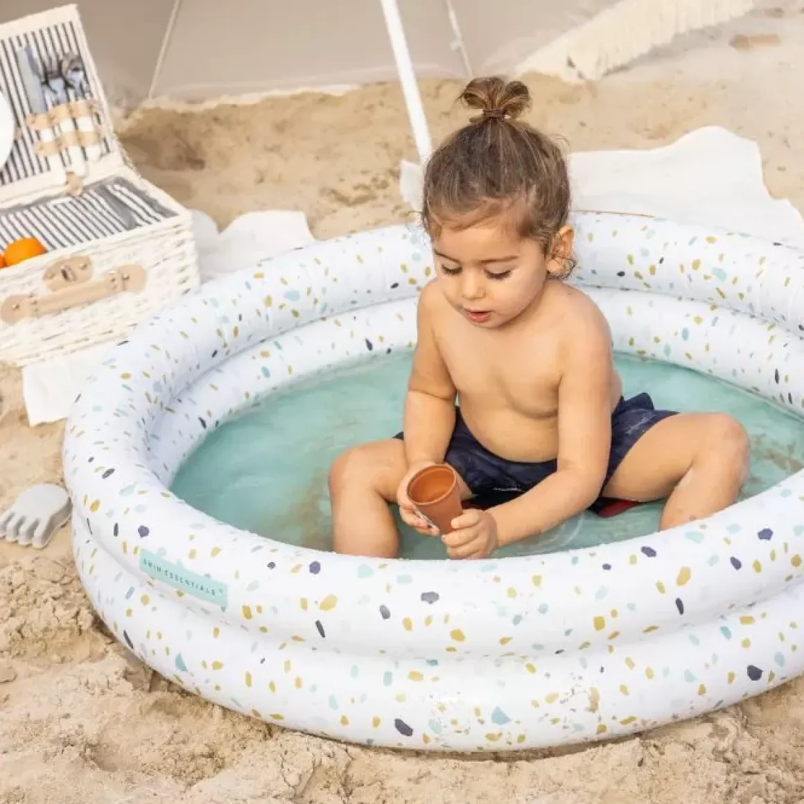 Opblaaszwembad White Terrazzo Mint (100Cm) Swim Essentials