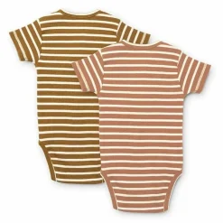 Overslagrompers Korte Mouw Hali Stripe Rose Liewood