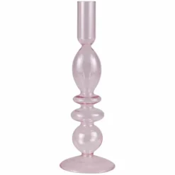 Parisian Love Roze Glazen Kandelaar - Romantische Verlichting