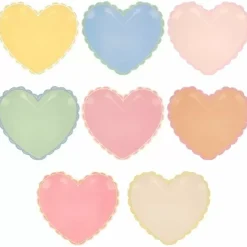Pastel Hearts Grote Papieren Feestbordjes Van Meri Meri (8St)