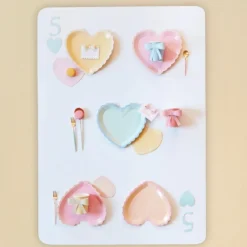 Pastel Hearts Grote Papieren Feestbordjes Van Meri Meri (8St)