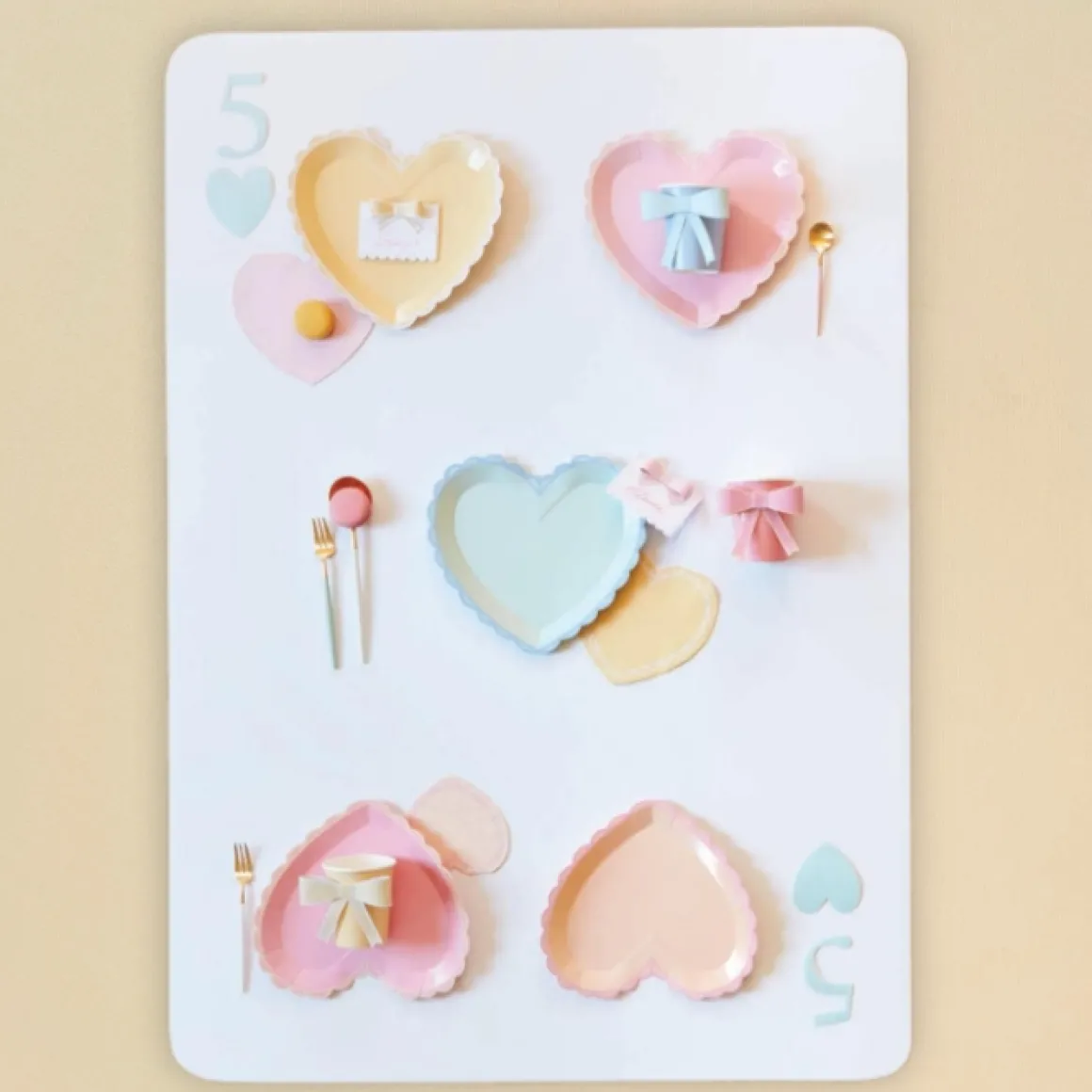 Pastel Hearts Grote Papieren Feestbordjes Van Meri Meri (8St)