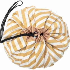 Play & Go Opbergzak En Speelmat Stripes Mosterd
