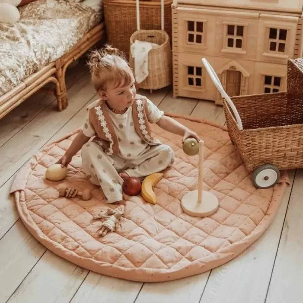 Play & Go Soft Opbergtas En Speelmat Fleuri