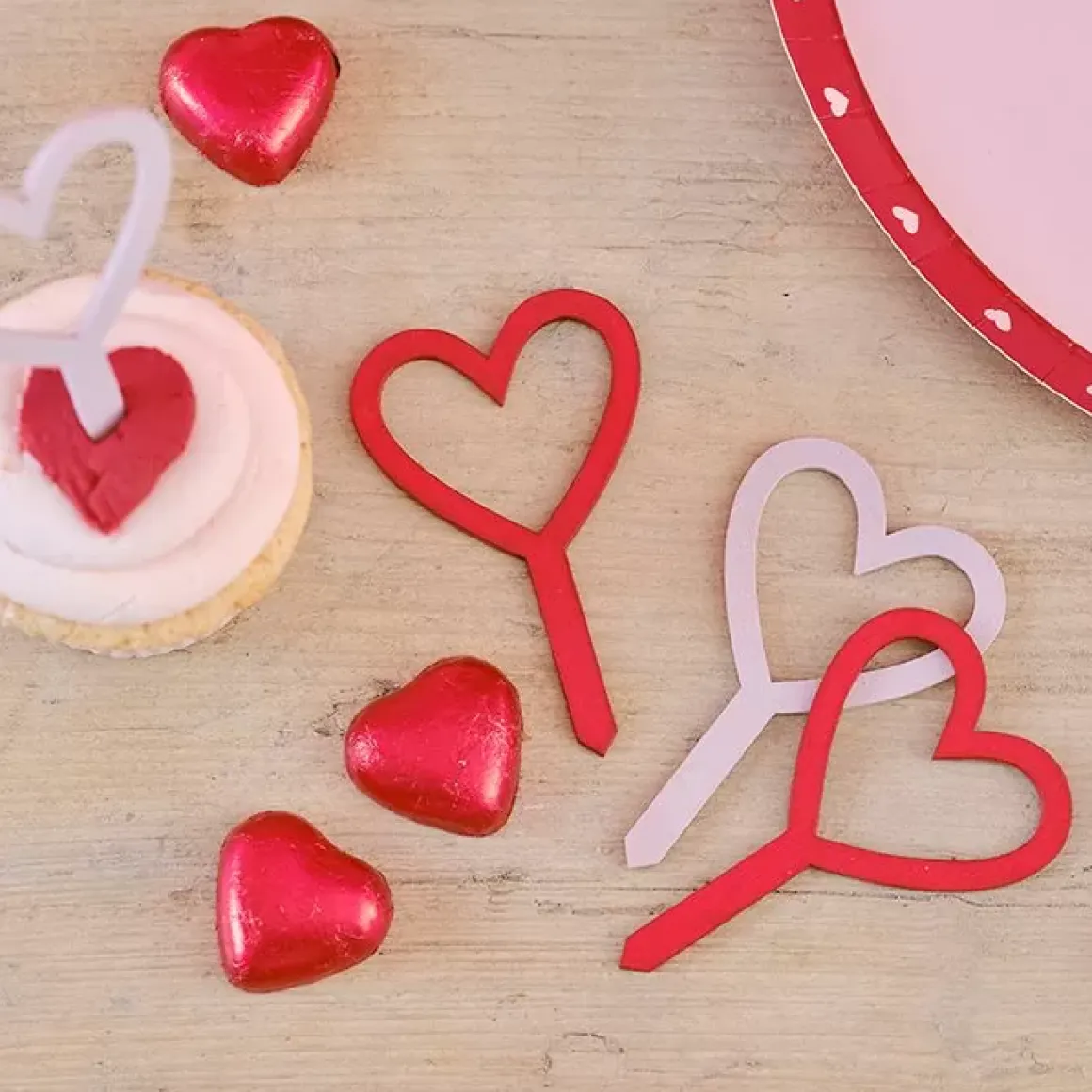 Prikkers Houten Hartjes (6St) Be Mine Ginger Ray