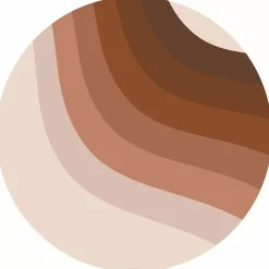 Ronde Vloermat Retro Lines Bruin Eeveve