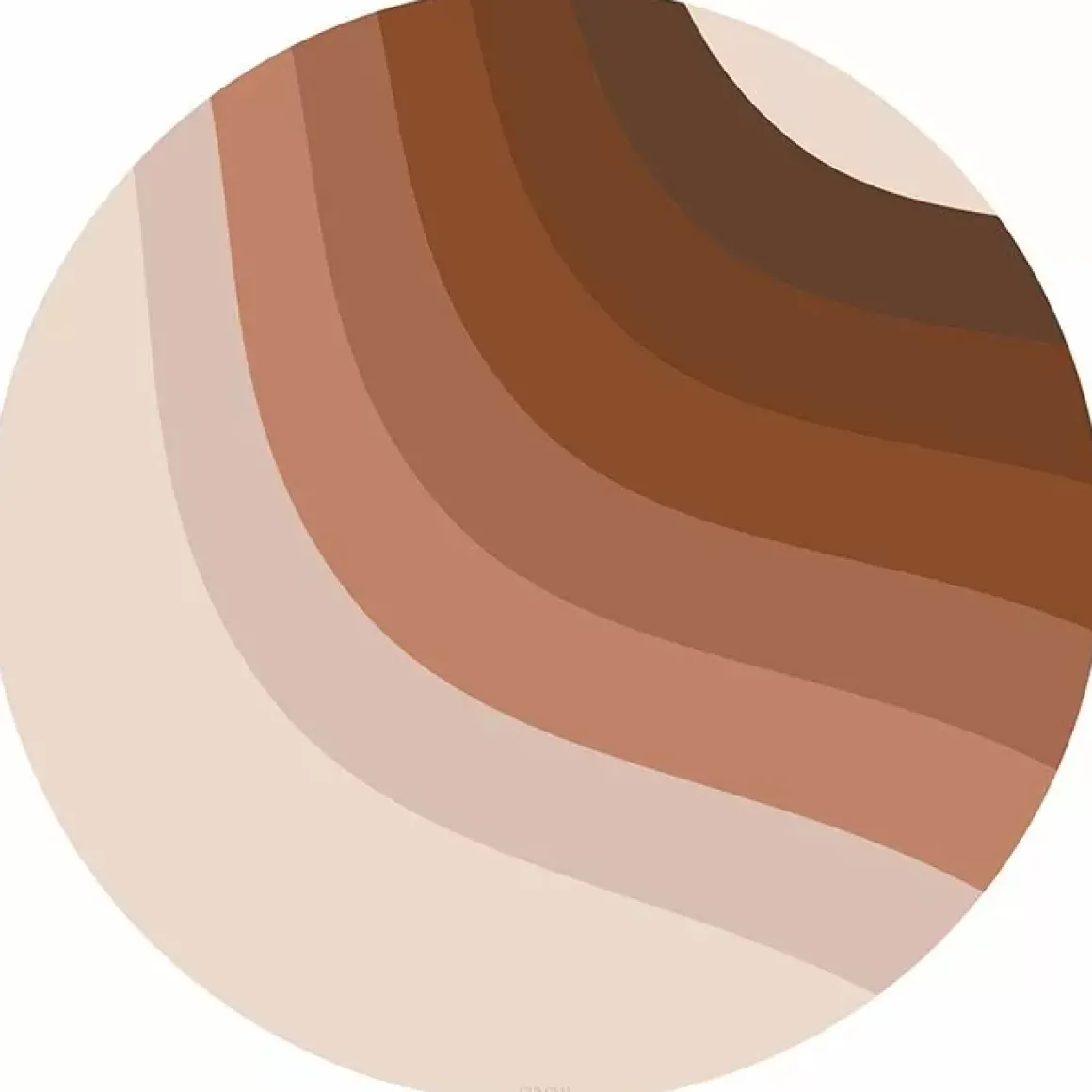 Ronde Vloermat Retro Lines Bruin Eeveve