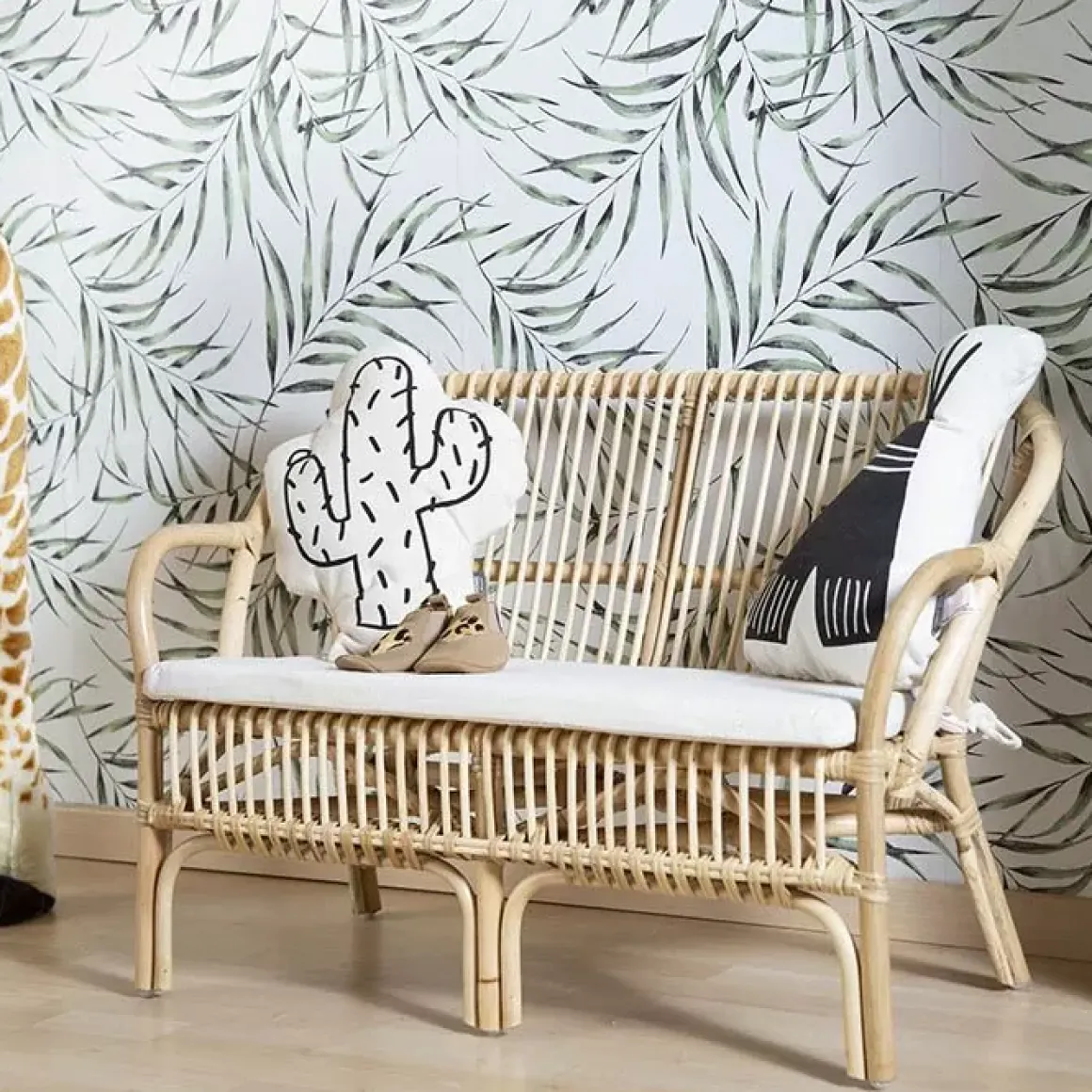 Rotan Kinderbankje Montana Met Kussen Childhome