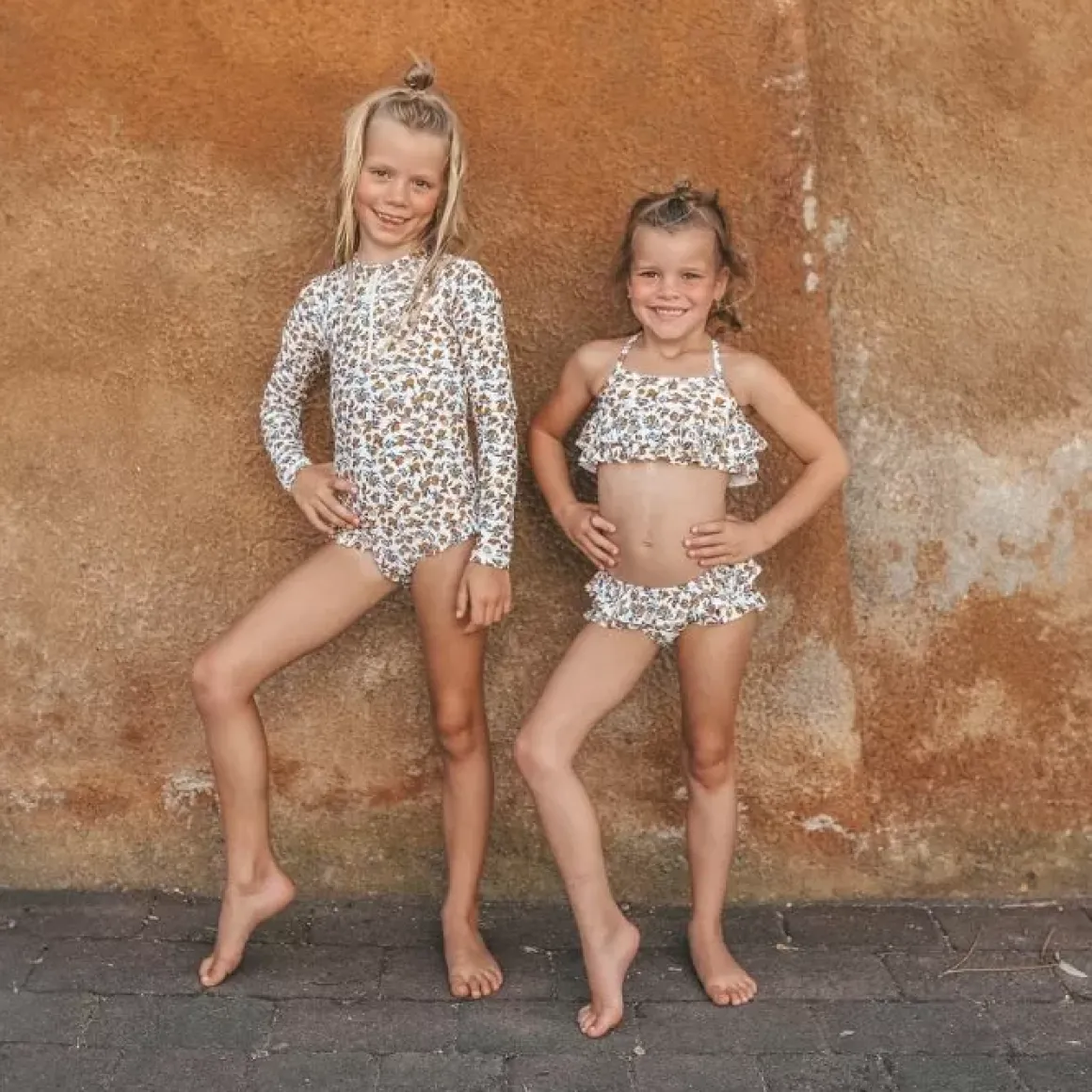 Salted Stories Sati L'Orange Bikini 98/104 | Zomerse Sinaasappelprint | Veilig Zwemmen Met Upf50+