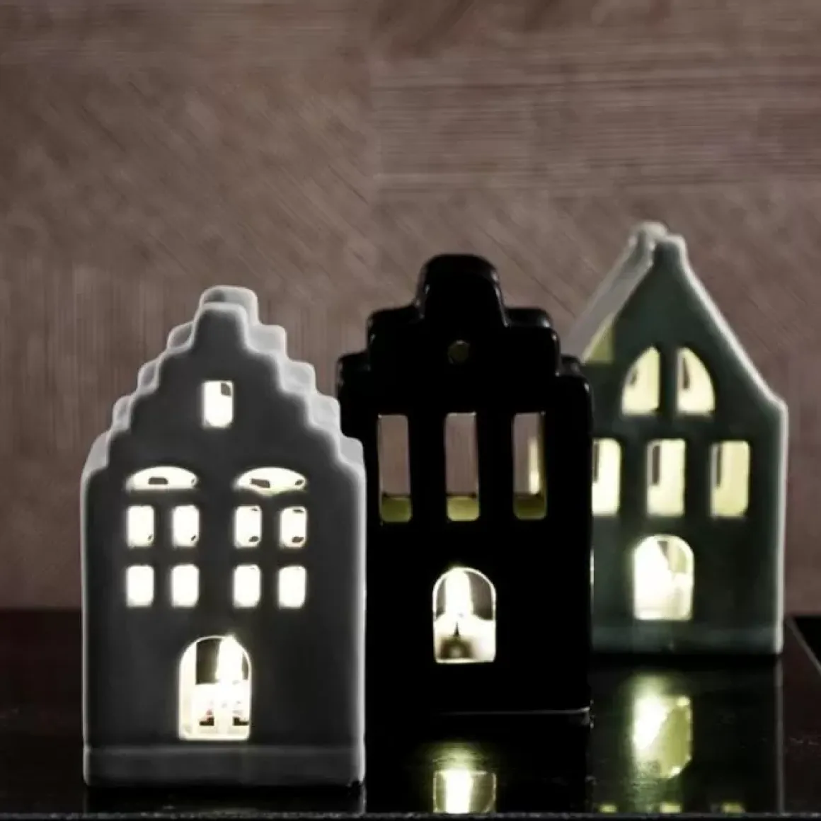 Senza Keramieken Huisje Met Lichtjes Groen