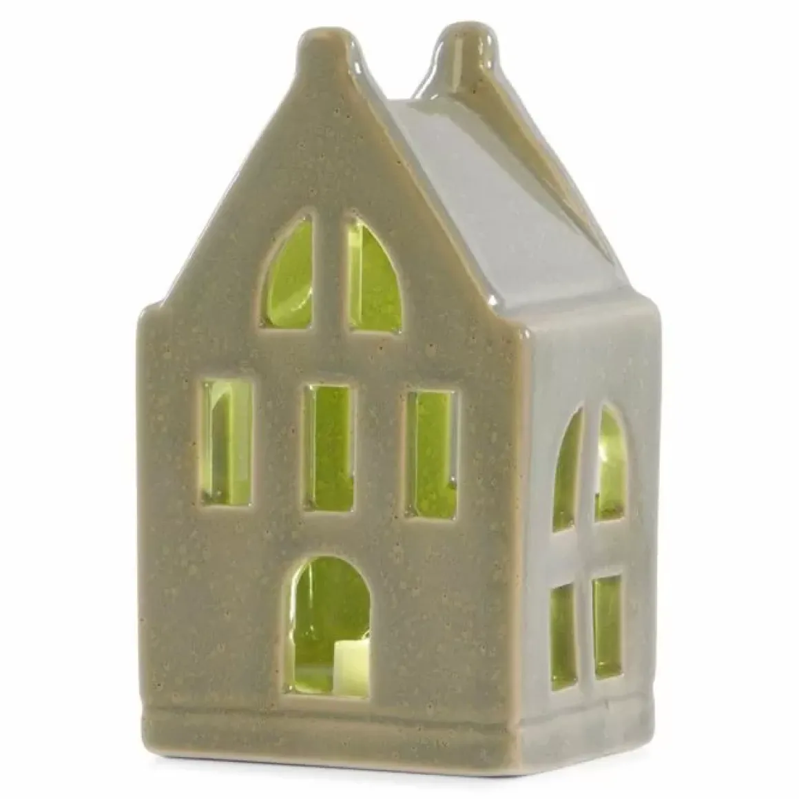 Senza Keramieken Huisje Met Lichtjes Groen
