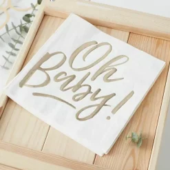 Servetten Goudfolie (16St) Oh Baby! Ginger Ray