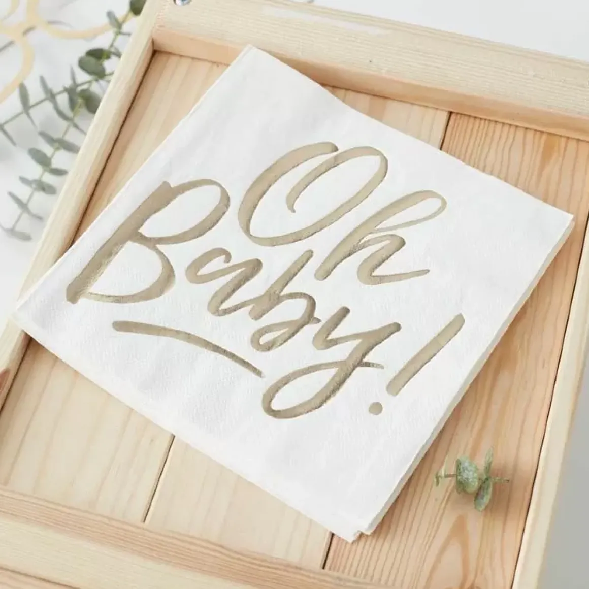 Servetten Goudfolie (16St) Oh Baby! Ginger Ray