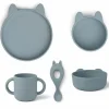 Siliconen Baby Serviesset Vivi Rabbit Sea Blue Liewood
