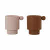 Siliconen Bekers Tiny Inka Caramel-Roze (2St) Oyoy