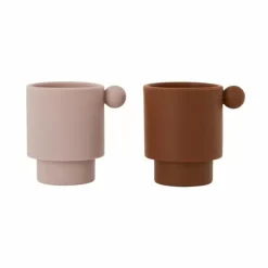 Siliconen Bekers Tiny Inka Caramel-Roze (2St) Oyoy