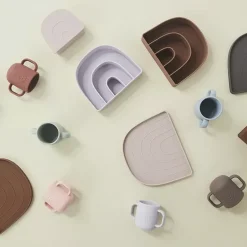 Siliconen Bord En Kom Rainbow Caramel/Lavender Oyoy