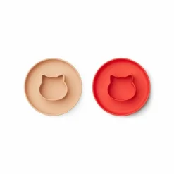Siliconen Borden Gordon Cat Apple Red/Rose (2St) Liewood